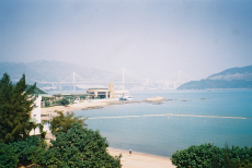 Ferry pier and Ting Kau bridge