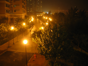The promenade at night